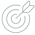 Icône représentant une cible atteinte, symbolisant l’atteinte des objectifs